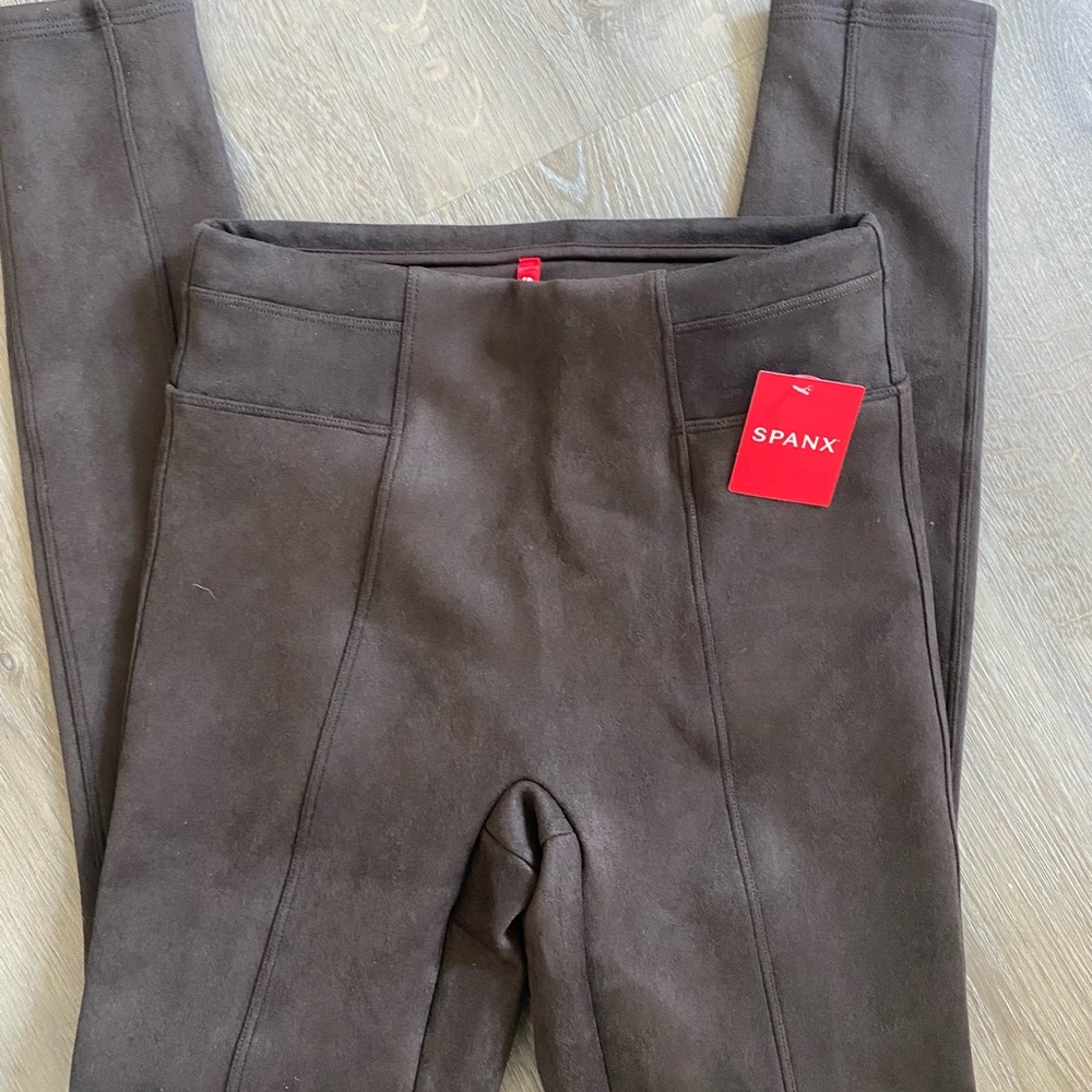 Suede spanx leggings